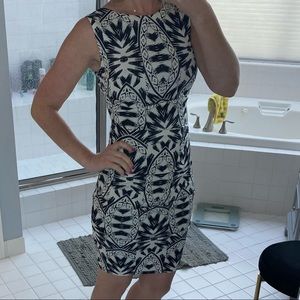 Black and white Nicole Miller cocktail dress